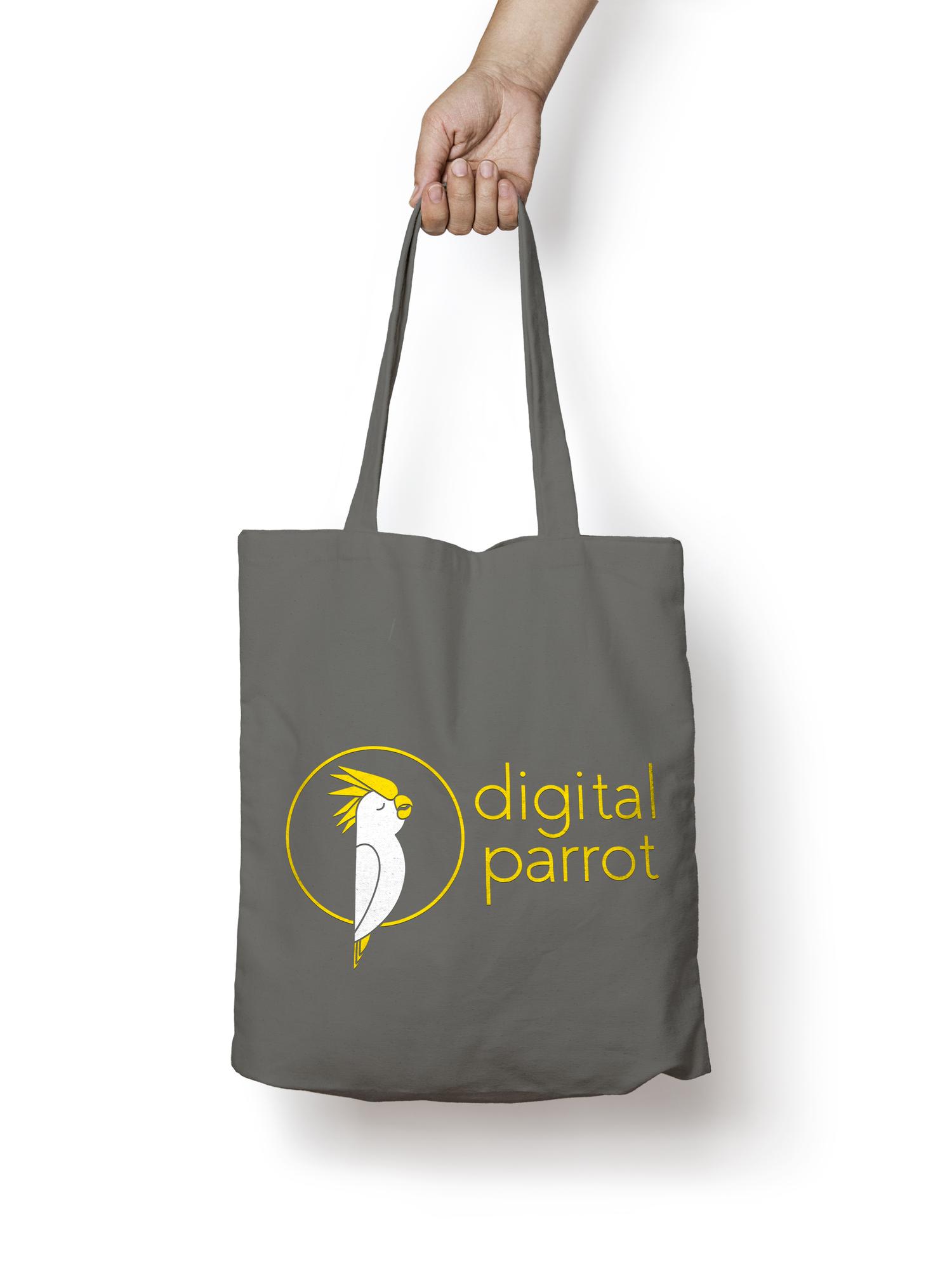 Digital Parrot Tote Bag